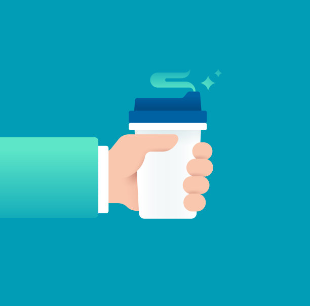 手里拿着拿铁咖啡杯的人图片下载