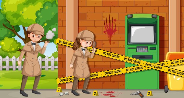 用放大镜寻找线索的侦探图片下载