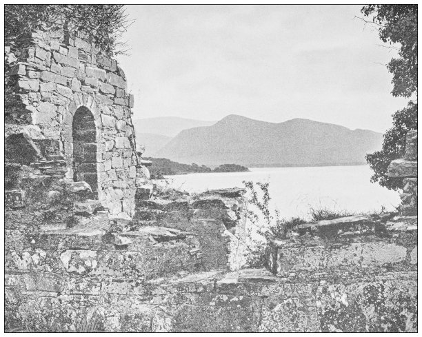 爱尔兰的古董照片:基拉尼的茵尼斯瀑布图片下载