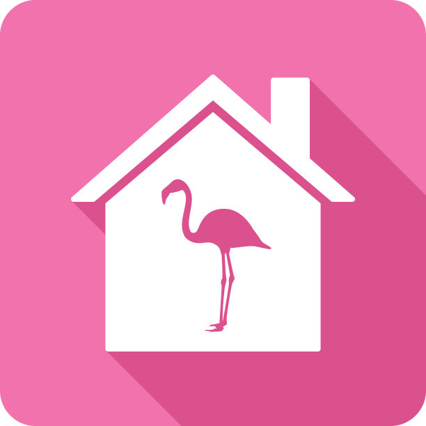 房子火烈鸟图标剪影图片下载