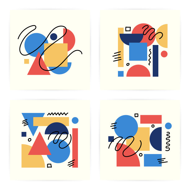 极简几何抽象矢量图案设计图片下载