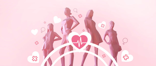 国际妇女节海报。女性和美丽在不同的年龄和保健概念粉彩粉红色的背景。横幅，复制空间，网站-3d渲染图片下载