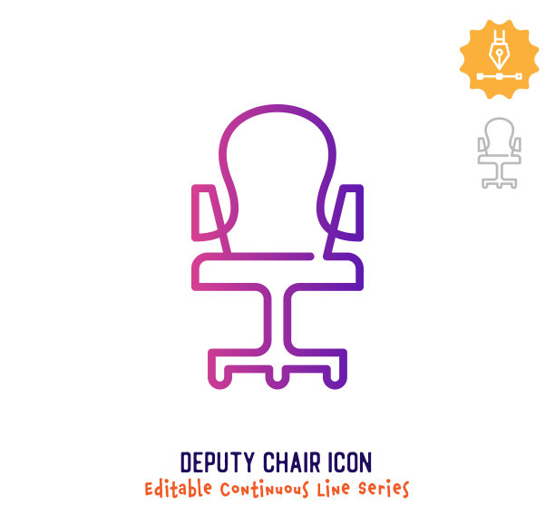 副主席连续线可编辑笔画线图片下载