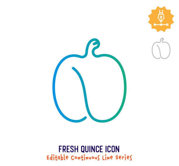 鲜木瓜连续线可编辑的笔画线图片下载