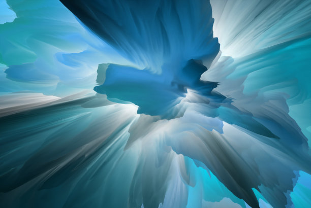 神奇的世界。色彩抽象的奇幻背景，超现实的梦幻风景。三维演示图片下载