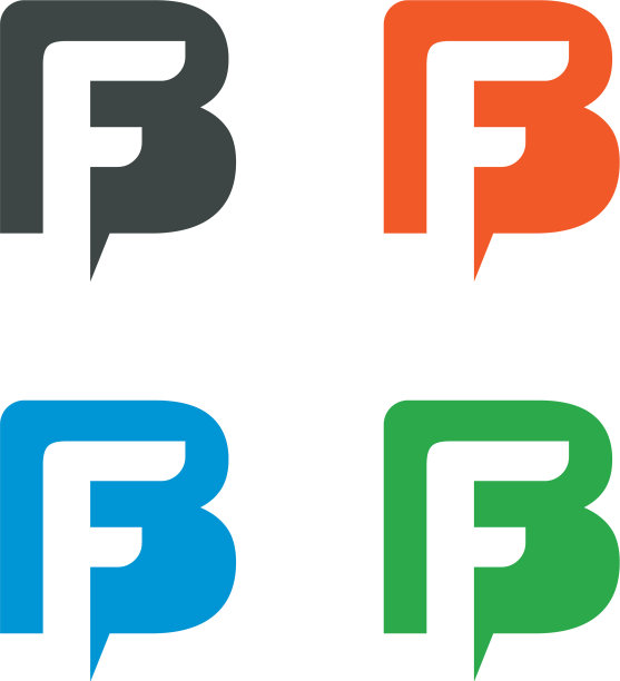 B f或f B字母logo模板设计eps 10图片下载
