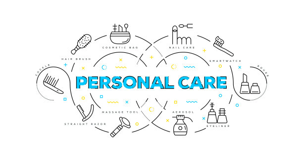 平面图解个人护理概念图片下载