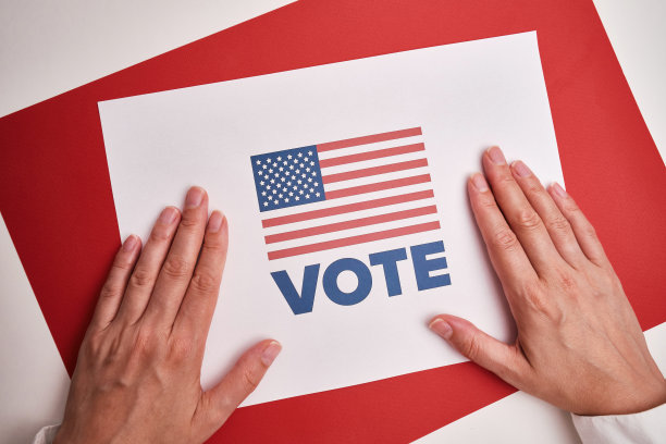 投票!美国国旗。美国总统大选。11月的投票日。美国大选。的美国元素。海报或横幅图片下载