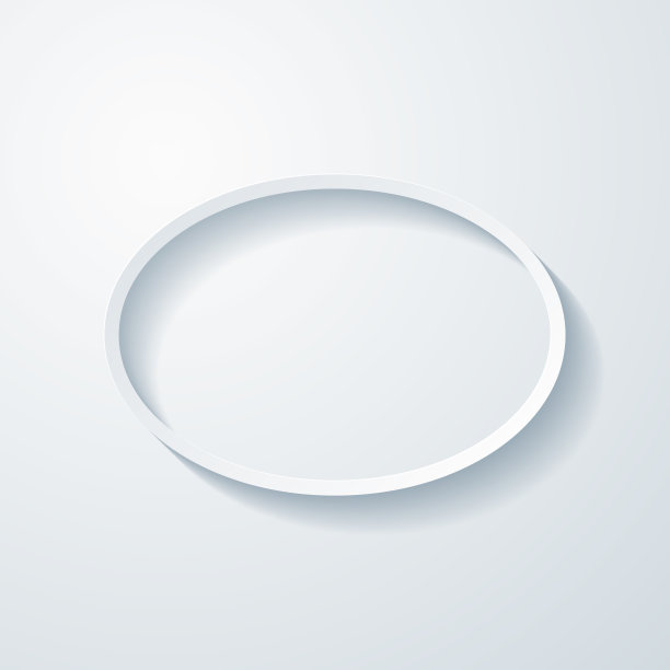 椭圆形。在空白背景上具有剪纸效果的图标图片下载