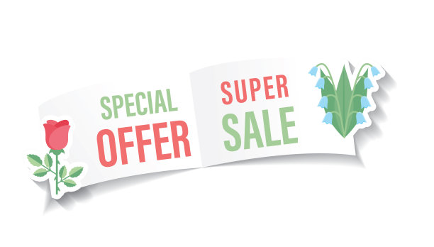 花图标贴纸与一个下降的阴影图片下载