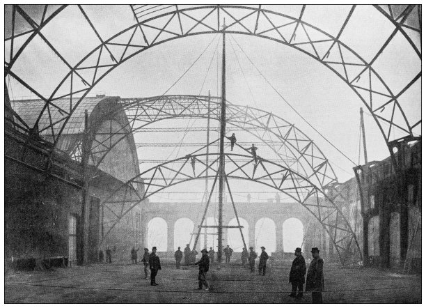 古董插图:工业宫殿，拆迁图片下载