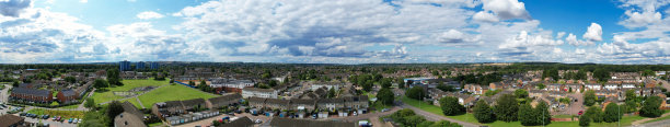 卢顿市全景鸟瞰图图片下载