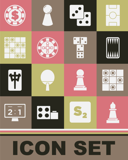 国际象棋、跳棋和西洋双陆棋棋盘游戏合集图片下载