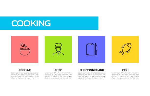 烹饪相关的线图标。向量符号说明。图片下载