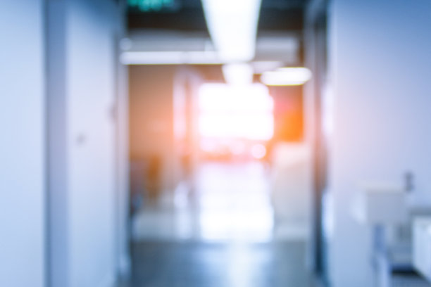 模糊办公室内部走廊背景图图片下载