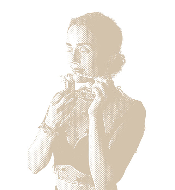 美丽的女人拿着一瓶精油和吸管图片下载