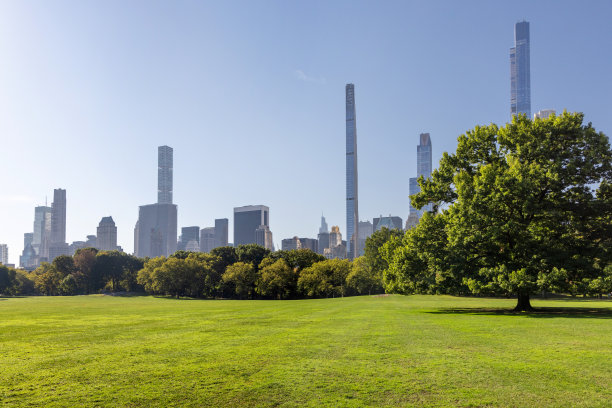 曼哈顿的摩天大楼和中央公园图片下载