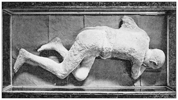 那不勒斯和坎帕尼亚的古董旅行照片:庞贝古城，老人的尸体图片下载