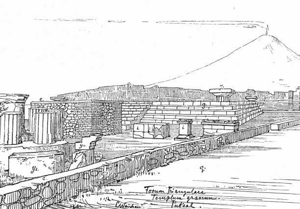 庞贝古城三角形广场遗址图片下载