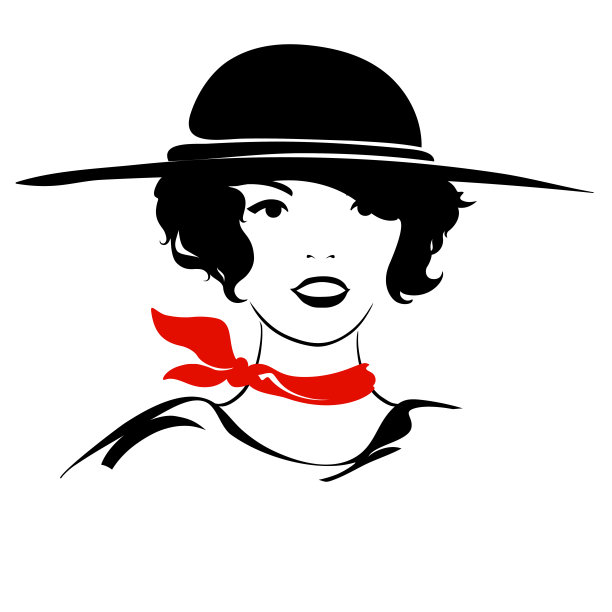 时尚插图-一个女孩的肖像图片下载