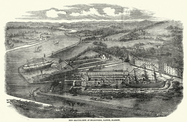 19世纪50年代，苏格兰格拉斯哥，帕克，梅多赛德，维多利亚，19世纪图片下载