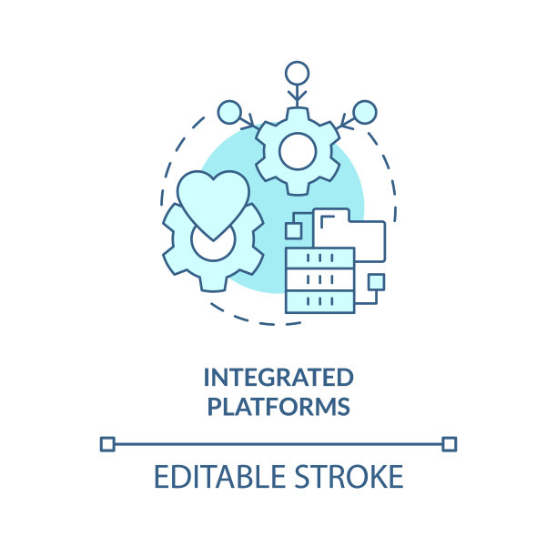 整合平台蓝绿色概念图标图片下载