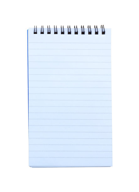 空白的记事本孤立在白色背景上，图片下载