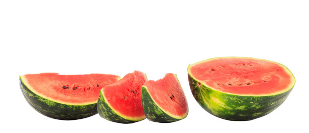 西瓜片孤立在白色背景上，图片下载