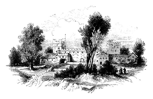 纳沃斯城堡在坎布里亚郡(英格兰)-复古雕刻插图图片下载