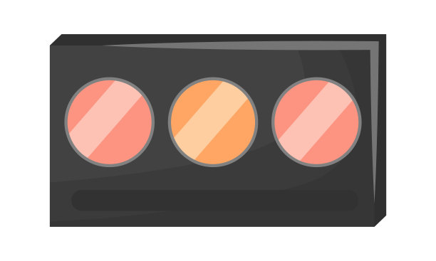 眼影调色板半平面颜色矢量对象图片下载