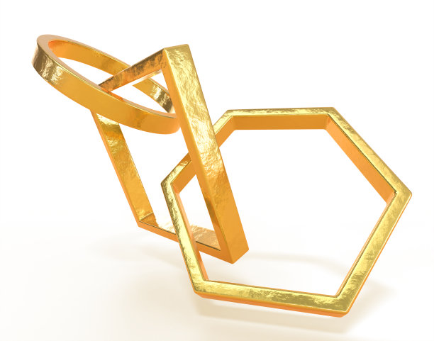 金链金属首饰链接3d渲染图标。与连接的圆形，方形和六边形的边界。抽象构图的沉重几何框架，孤立的图形艺术对象图片下载