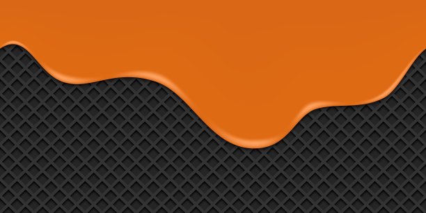 无缝熔化的橙色物质。橙色的粘性液体。融化的油漆滴落流动。万圣节融化的有毒斑点。图片下载