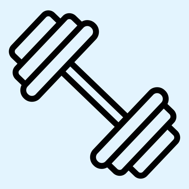 哑铃线图标。举重杠铃。运动矢量设计概念，轮廓风格的象形文字在白色的使用和应用程序。图片下载