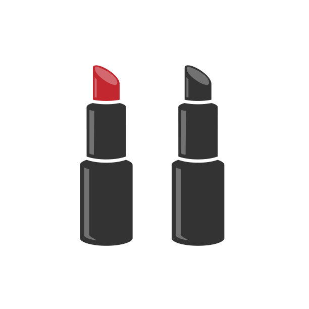红色口红，口红美容化妆矢量插图图片下载
