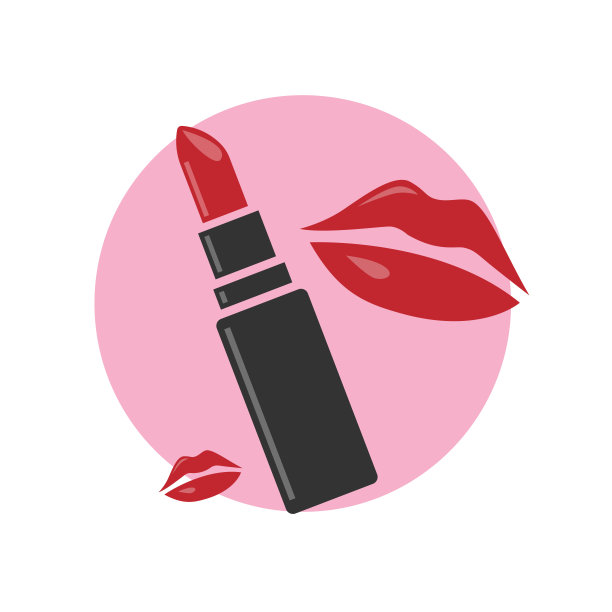 口红矢量插图，嘴唇与口红图片下载