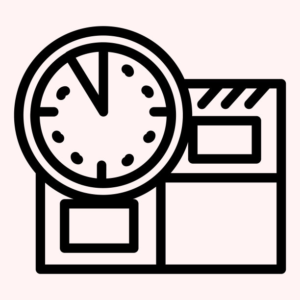 及时交货线图标。包裹和时钟，快速航运。邮政服务矢量设计概念，轮廓风格的象形文字在白色的使用和应用程序。图片下载