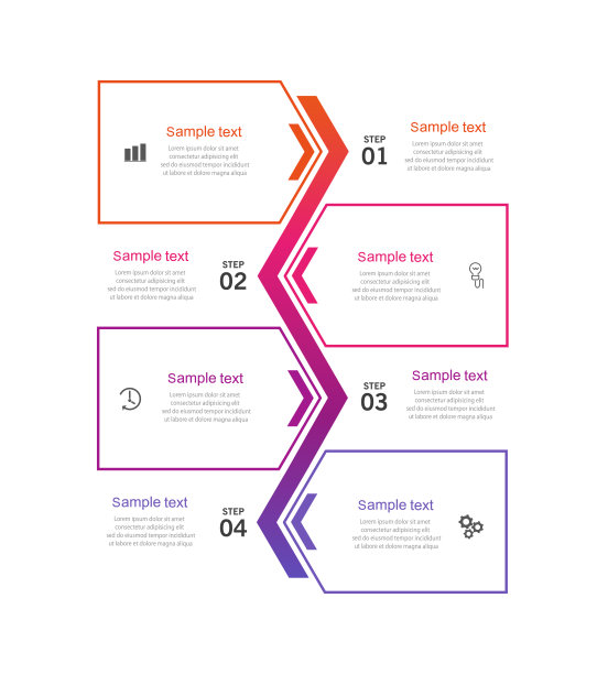 矢量信息图模板与4个选项或步骤图片下载