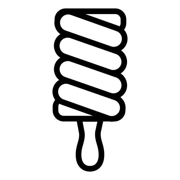 水果冰在棍棒线图标，冰淇淋概念，水果冰矢量标志在白色背景，冰淇淋轮廓风格移动概念网页设计。矢量图形。图片下载