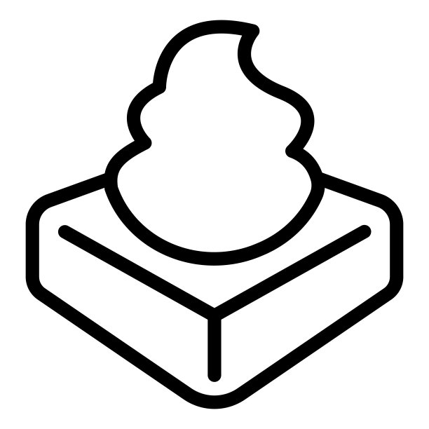 方形纸杯蛋糕与奶油线图标，冰淇淋概念，纸杯蛋糕与奶油矢量标志在白色背景，方形纸杯蛋糕轮廓风格移动概念网页设计。矢量图形。图片下载