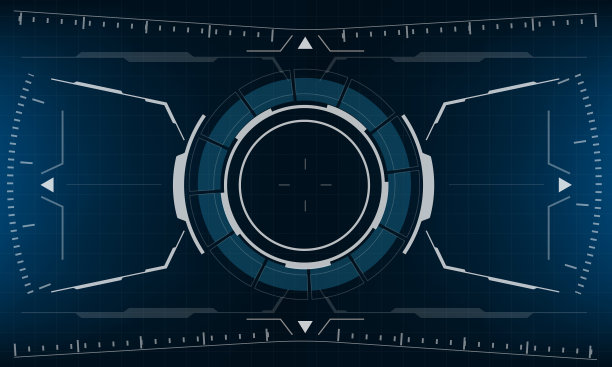 HUD科幻界面屏幕视图蓝色设计虚拟现实未来技术显示矢量图片下载