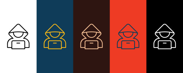 黑客轮廓图标说明孤立矢量符号符号图片下载