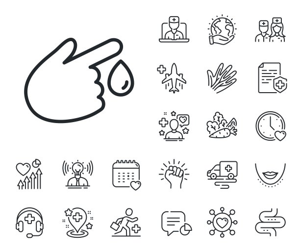 献血线图标。医疗救助标志。网上医生，病人和药品。向量图片下载