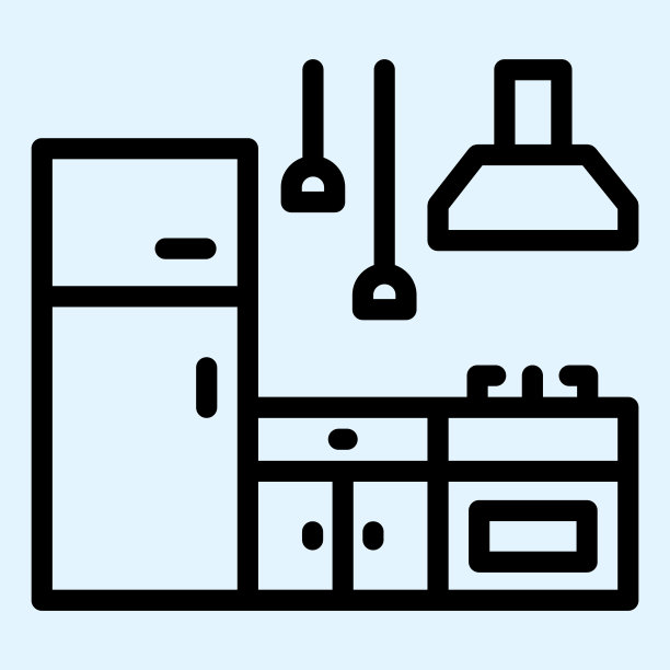 烹饪架设置线图标。烹饪食物的室内设备。家庭风格的厨房矢量设计概念，轮廓风格的象形文字在白色的使用和应用程序。图片下载