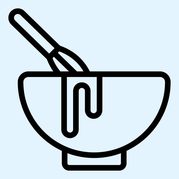 手动搅拌线图标。打蛋和打碗，搅打奶油。家庭风格的厨房矢量设计概念，轮廓风格的象形文字在白色的使用和应用程序。图片下载