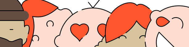 表情符号面相关的水平横幅或边框模板。平填充线矢量插图孤立的白色图片下载