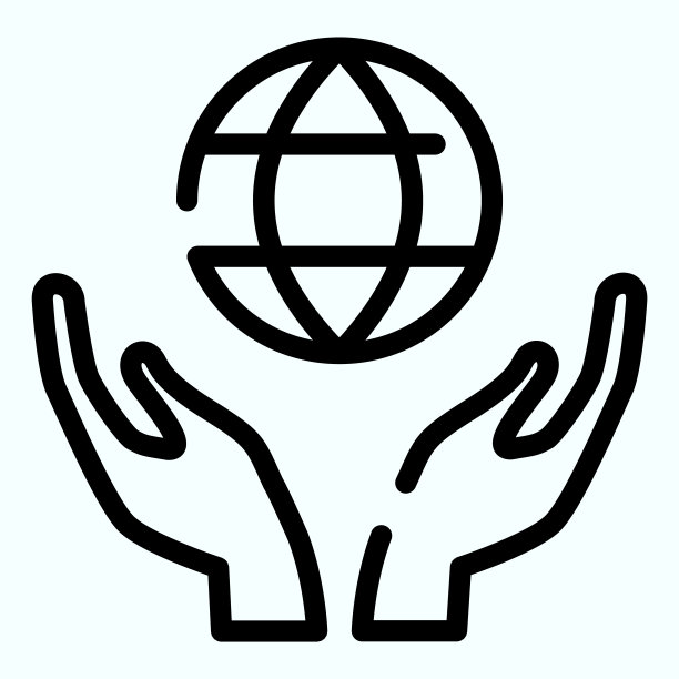 地球在手线图标。地球仪在两只手矢量插图孤立的白色。手握地球轮廓风格设计和应用程序。Eps 10。图片下载