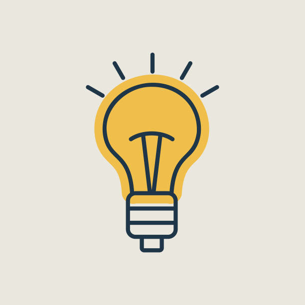 想法，灯泡矢量图标。商业标志图片下载