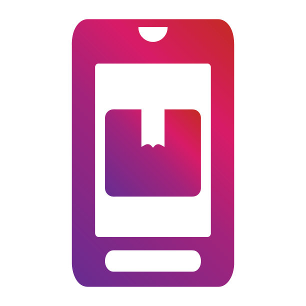 渐变风格的移动图标隔离在白色背景图片下载