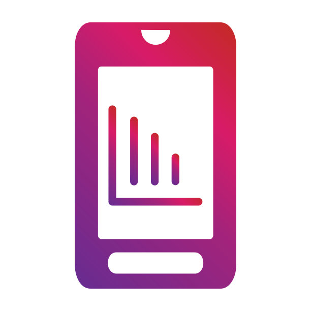 渐变风格的移动图标隔离在白色背景图片下载