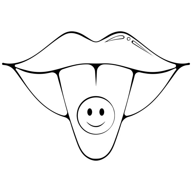 嘴唇带着舌头和笑脸图片下载